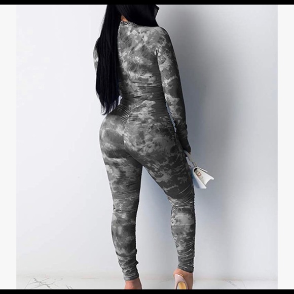 Women's Sexy Bodycon Long Sleeve Outfits Casual Party Club Jumpsuits - Picture 2 of 2